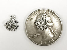 Load image into Gallery viewer, 25 Pc Fish Charm 10.5mm, Antique Silver Finish Pewter, double sided fish earring charms - PP107 - BeadPrism