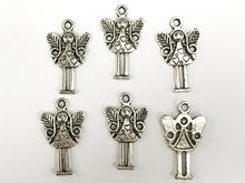 Load image into Gallery viewer, 15 Pc Fairy Charms 25mm, Antique Silver Finish Pewter, Fairies Charms, Silver Fairy Pendants - PP108 - BeadPrism