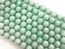 Load image into Gallery viewer, 10mm Pacific Dyed Blue Jade, Faceted Round Gemstone Beads 15" strand 37 Beads Gemstones - SJA126 - BeadPrism
