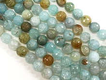Load image into Gallery viewer, 25%OFF 10mm Agate Sur Coast Blue Gemstone Faceted Round Beads 15" Strand 38 Beads - SAGT316 - BeadPrism