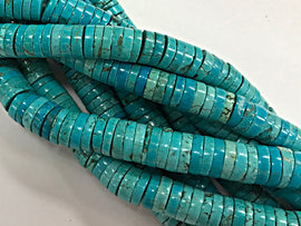 10mm Turquoise Magnasite Heishi discs, 16