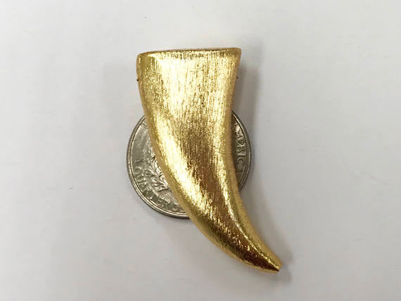 14 Pcs Gunmetal Horn Beads, Brushed gunmetal over copper, 44mm x 20mm x 9mm Non Tarnish - GPC15 - BeadPrism