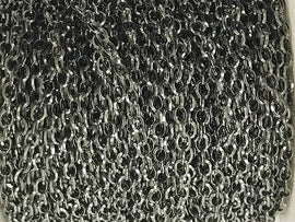 3 Feet 3mm Oxidized Sterling Silver Chain, Diamond Cut Cable Chain, Made in Italy - SC385 - BeadPrism
