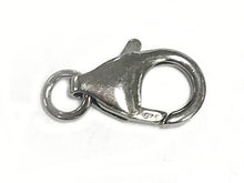 Load image into Gallery viewer, 12mm Dark Oxidized Sterling Silver Lobster Clasps Rhodium Sterling Silver for pave Diamond - SF129DR - BeadPrism