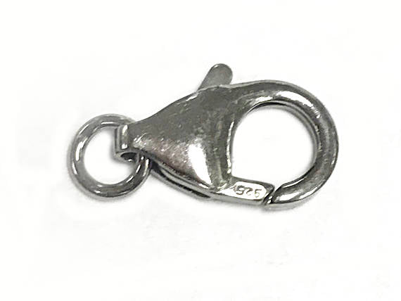 12mm Dark Oxidized Sterling Silver Lobster Clasps Rhodium Sterling Silver for pave Diamond - SF129DR - BeadPrism
