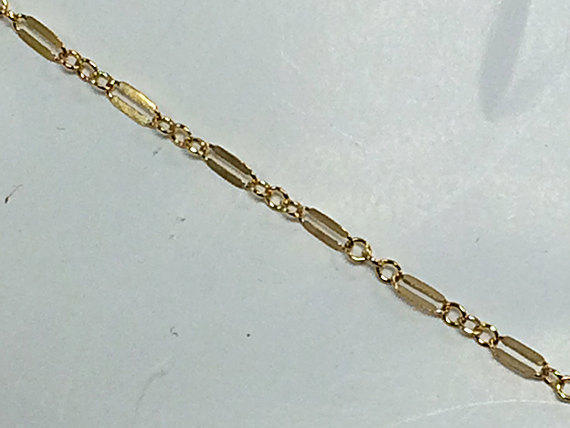 20 Feet Lariat Chain By Foot, 14K Gold Filled Double Bar Designer Chain 2mm, Dapped Chain - GC384-20 - BeadPrism