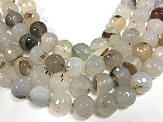 10mm Jade Faceted Round Gemstone Bead Strand. 38 Beads  - SJA174 - BeadPrism