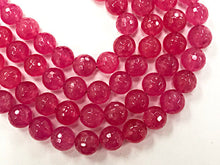 Load image into Gallery viewer, 10mm Ruby Pink Jade Faceted Round Bead 15.5 inch Strand, 39 Beads - SJA112 - BeadPrism