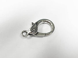 5 pc 30mm Lobster Clasps, Large Decorative Clasps, 30x16mm Pewter Antique Silver Wholesale - PBF180S - BeadPrism