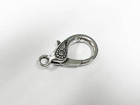 5 pc 30mm Lobster Clasps, Large Decorative Clasps, 30x16mm Pewter Antique Silver Wholesale - PBF180S - BeadPrism