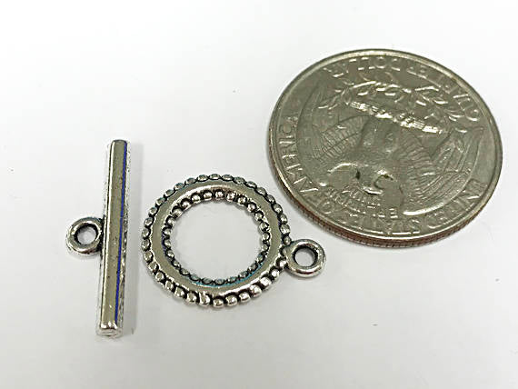 20 Sets Silver Toggle Clasps 18mm PEWTER - PBF172 - BeadPrism