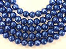 Load image into Gallery viewer, 8mm Round Glass Pearls Royal Blue, 16 inch strand, 54 beads - GP08xx-Royal blue - BeadPrism