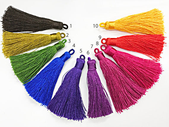 Silk Tassels 2.5 inch Handmade tasels, Jewelry Tassels, silk jewerly tassels, Choose Color Tassel-14 - BeadPrism