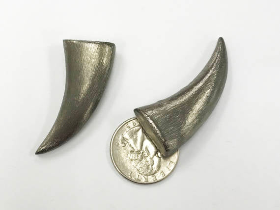 14 Pcs Gunmetal Horn Beads, Brushed gunmetal over copper, 44mm x 20mm x 9mm  - GPC17 - BeadPrism