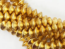 Load image into Gallery viewer, 12mm Rondelle 12x8mm 27 Bead 7.5" strand 1.7mm Hole Anti Tarnish 24K Brush Gold Plated Copper GPC004 - BeadPrism