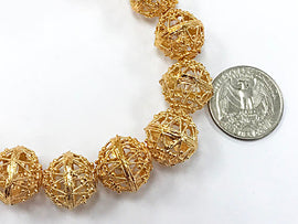 16mm 24K Gold Plated Bead, 8