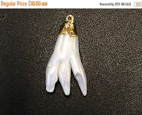 Weekly Sale Freshwater Pearl 18K Gold Plated Cap Pendant 1.3 INCH WHOLESALE - Dp14-Pearl - BeadPrism