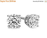 3mm 4 Prong Set Round CZ Solitaire Stud Earring Sterling Silver Rhodium AAA Cubic zirconia - SF303Rh
