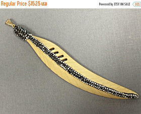 Extra Large 4" Bone feather Encrusted AAA crystal Pave Rhinestone, Carved Pendant 17 x 110mm - AP402 - BeadPrism