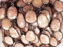 Load image into Gallery viewer, Bezel Gemstone Chain by Foot, 16mm Faceted Mystic Pink Quartz - CHGS32 - BeadPrism