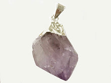 Load image into Gallery viewer, Raw Amethyst Faceted Silver Bail Crystal Point Pendant Freeform 1 Inch Nugget - DP5-Amethyst Silver - BeadPrism