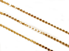 Load image into Gallery viewer, 14K Gold Filled 4mm Disc link Lariat Chain, 14K Nude Sequine Chain by Foot, Choose Quantity - GC387 - BeadPrism