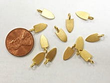 Load image into Gallery viewer, 4 Pcs 24K Gold Vermeil Over Sterling Silver Leaf Pendant 18 x 10mm, 2mm hole Satin Matte - VF1078 - BeadPrism
