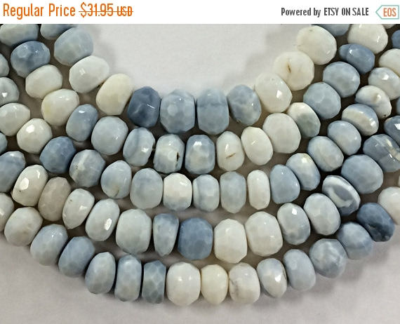 25%OFF 8/9mm Blue Faceted Rondelles 9" Strand 32 Blue gemstone beads strand Jaipur Cut-SOP103 - BeadPrism