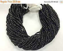 Load image into Gallery viewer, 3mm Faceted Mystic Coated Black Spinel Gemstone Rondelles Strand, 13.5 Inch- SBS105 - BeadPrism