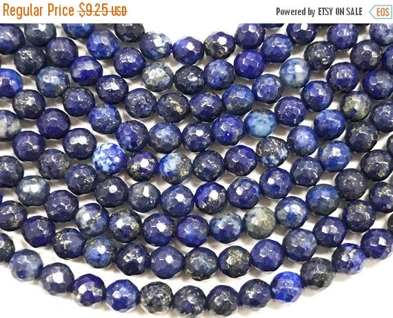 25% OFF 6mm Lapis Blue Faceted Round Gemstone Beads, Pantone 2017, 15" Strand 63 Beads - SLA118 - BeadPrism