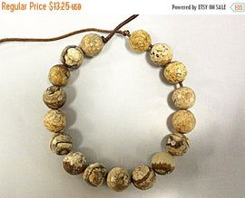 25%OFF 12mm Large hole Bead Picture Jasper Faceted Round Gemstone 17 Bead for 1.5mm Leather -SJAS121 - BeadPrism