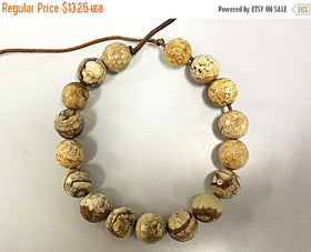 25%OFF 12mm Large hole Bead Picture Jasper Faceted Round Gemstone 17 Bead for 1.5mm Leather -SJAS121 - BeadPrism