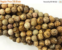 Load image into Gallery viewer, 10mm Picture Jasper Faceted Round Gemstone Beads, 15.5 Inch Strand 39 Beads, Cream Brown - SJAS115 - BeadPrism