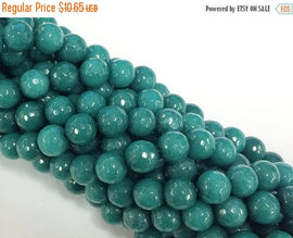 10mm Emerald Jade Faceted Round, Lush Meadow Green, Gemstones Full Bead Strand 15
