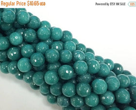 10mm Emerald Jade Faceted Round, Lush Meadow Green, Gemstones Full Bead Strand 15" 38 Beads - SJA115 - BeadPrism