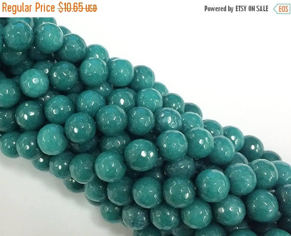 10mm Emerald Jade Faceted Round, Lush Meadow Green, Gemstones Full Bead Strand 15" 38 Beads - SJA115 - BeadPrism