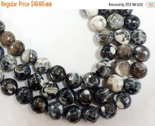 Load image into Gallery viewer, 10mm Drift wood Agate Faceted Round Gemstones Full Strand 38 Beads Cream Ivory Khakhi Grey - SAGT340 - BeadPrism