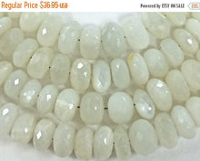 Load image into Gallery viewer, 11-12mm Natural Moonstone Faceted Rondelles Gemstone Beads 8" strand 31-36 Beads Jaipur Cut - SMS110 - BeadPrism