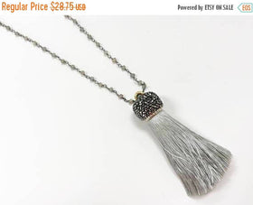 Labodorite 3mm Faceted Gunmetal Plated Wire Wrapped Chain 3 Feet Black Rosary chain - CHGS12-LB - BeadPrism