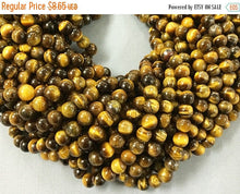 Load image into Gallery viewer, 8mm Tiger Eye Round Gemstone Beads Full 15" Strand, 50 Beads, Brown Tibetan Natural stones - STIG004 - BeadPrism