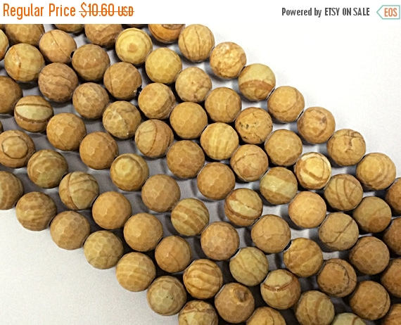 10mm Large hole Beads Matte Jasper Faceted Round Gemstone Beads, 20 Beads, for 2mm Leather - SJAS123 - BeadPrism