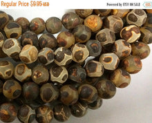 Load image into Gallery viewer, 10mm Tibet Agate Matte Gemstone Brown Beads Strand, Hand Painted Full Strand 37 Beads - SAGT362 - BeadPrism