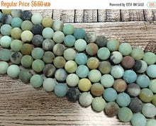 Load image into Gallery viewer, 6mm Matte Amazonite Gemstone Round Beads Full 16" Strand Ocean Blue Gemstones 60+ beads - SAMZ105 - BeadPrism