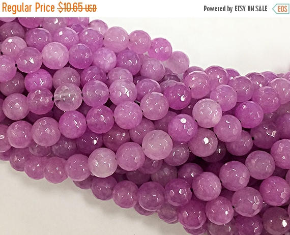 10mm Lavender Jade Faceted Round, Bodacious Pink 14.5" 39 Beads, Orchid gemstone Beads - SJA 198 - BeadPrism