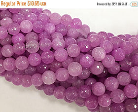 10mm Lavender Jade Faceted Round, Bodacious Pink 14.5" 39 Beads, Orchid gemstone Beads - SJA 198 - BeadPrism