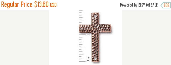 70% OFF 4 Pc Hammertone Cross Link 6x2mm Antique Copper Pewter TierraCast Link - P3150CA - BeadPrism