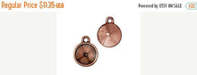 Load image into Gallery viewer, 5 Pc Rivoli Frame holder Charm 12mm Antique Copper Finish TierraCast Charm Swarovski bezel - P2311CA - BeadPrism