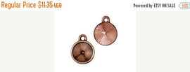 5 Pc Rivoli Frame holder Charm 12mm Antique Copper Finish TierraCast Charm Swarovski bezel - P2311CA - BeadPrism