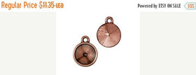 5 Pc Rivoli Frame holder Charm 12mm Antique Copper Finish TierraCast Charm Swarovski bezel - P2311CA - BeadPrism