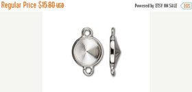 70% OFF 5 Pc Rivoli Bezel Setting Faceted Rivoli Link 18mm Bright Rhodium TierraCast Link - P3155RB - BeadPrism
